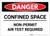 Danger: Confined Space Non Permit Air Test Required - Label
