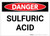 Danger: Sulfuric Acid Warning - Label