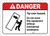 Danger: Tip Over Hazard Use Mechanical Assistance With Graphic - Label