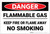 Danger: Flammable Gas Keep Fire Or Flame Away No Smoking - Label