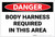 Danger: Body Harness Required In This Area - Label