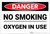 Danger: No Smoking Oxygen Use - Label