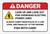 Danger: Look Up Look Out for Overhead Electric Power Lines - Label