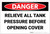 Danger: Relieve All Tank Pressure Before Opening Cover - Label