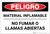 Danger: Spanish Flammable Material No Smoking Flames - Label