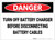Danger: Turn Off Battery Charger Before Disconnecting Battery Cables - Label