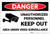 Danger: Unauthorized Personnel Keep Out with Icon Landscape - Label