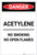 Danger: Acetylene No Smoking No Open Flames Portrait - Label