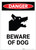 Danger: Beware of Dog with Icon Portrait - Label