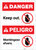 Danger: Bilingual Keep Out Spanish Portrait - Label