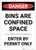Danger: Bins Are A Confined Space Portrait - Label
