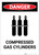 Danger: Compressed Gas Cylinders Portrait - Label