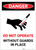 Danger: Do Not Operate Without Guards with Icon Portrait - Label