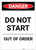 Danger: Do Not Start Out Of Order Portrait - Label