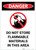 Danger: Do Not Store Flammable Materials with Icon Portrait - Label