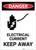 Danger: Electrical Current Keep Away With Icon Portrait - Label
