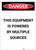 Danger: Electrical Powered Multiple Sources Portrait - Label