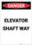 Danger: Elevator Shaft Way Portrait - Label
