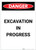 Danger: Excavation in Process Portrait - Label