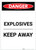 Danger: Explosives Keep Away Portrait - Label