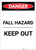 Danger: Fall Hazard Keep Out Portrait - Label