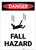 Danger: Fall Hazard with Icon Portrait - Label