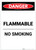 Danger: Flammable No Smoking Portrait - Label