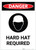 Danger: Hard Hat Required with Icon Portrait - Label