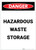 Danger: Hazardous Waste Storage Portrait - Label
