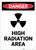 Danger: High Radiation Area with Icon Portrait - Label