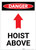 Danger: Hoist Above With Arrow Portrait - Label