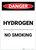 Danger: Hydrogen No Smoking Portrait - Label