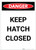 Danger: Keep Hatch Closed Portrait - Label