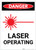 Danger: Laser Operating with Icon Portrait - Label