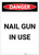 Danger: Nail Gun in Use Portrait - Label