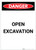 Danger: Open Excavation Portrait - Label