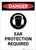 Danger: PPE Ear Protection Required with Icon Portrait - Label