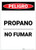 Danger: Propane No Smoking Spanish Portrait - Label