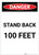 Danger: Stand Back 100 Feet Portrait - Label