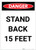 Danger: Stand Back 15 Feet Portrait - Label