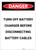 Danger: Turn Off Battery Charger Portrait - Label