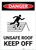 Danger: Unsafe Roof Keep Off with Icon Portrait - Label