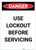 Danger: Use Lockout Before Servicing Portrait - Label