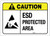 Caution: ESD Protected Area ANSI - Label