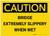 Caution: Bridge Extremely Slippery when Wet - Label