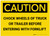 Caution: Chock Wheels of Truck Before Entering with Forklift - Label