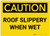 Caution: Roof Slippery When Wet - Label