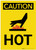 Caution: Hot Vertical with Graphic - Label