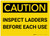 Caution: Inspect Ladders Before Each Use - Label
