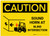 Caution: Sound Horn at Blind Intersection with Graphic - Label